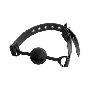 Bâillon à boule en silicone percée - Fetish submissive bondage